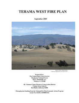 Tehama West Fire Plan