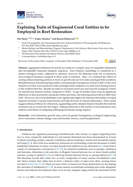 Exploring Traits of Engineered Coral Entities to Be Employed in Reef Restoration