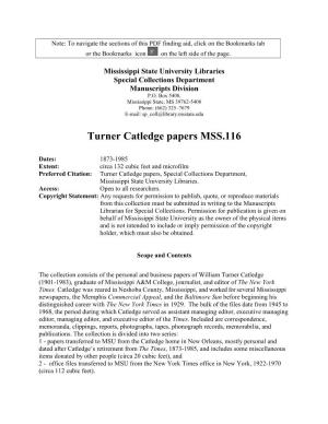 Turner Catledge Papers MSS.116