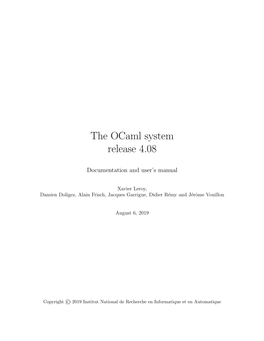 The Ocaml System Release 4.08