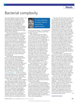 Bacterial Complexity
