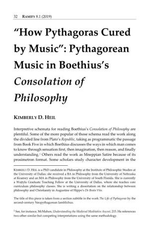 Pythagorean Music in Boethius's Consolation of Philosophy