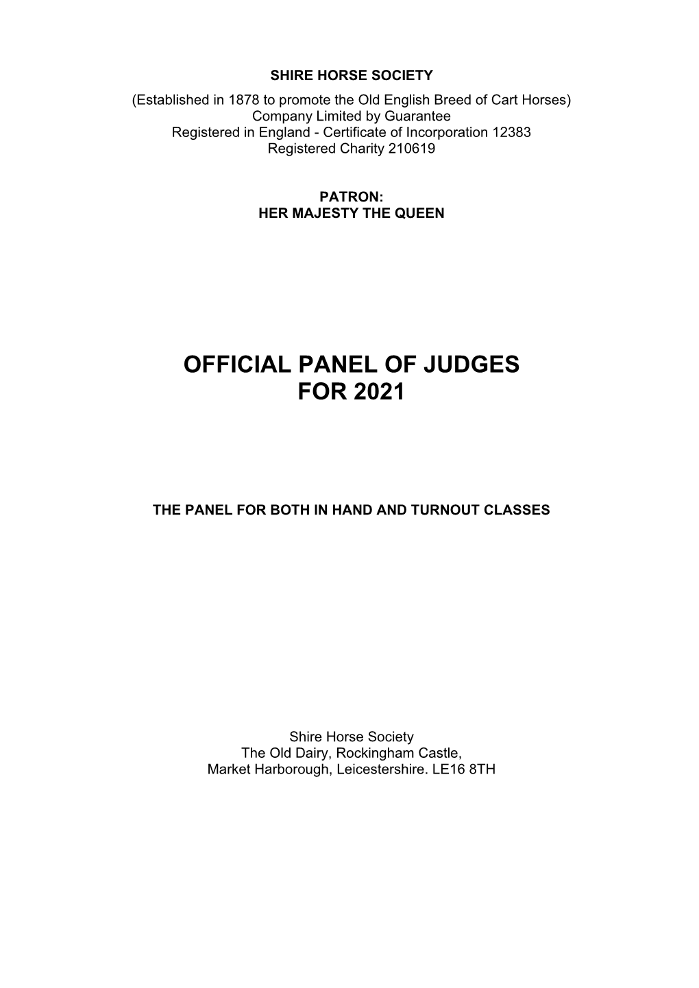 Judges Panel August 2021