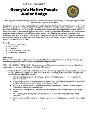 Georgia Native Junior Badge
