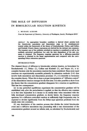 The Role of Diffusion in Bimolecular Solution Kinetics