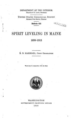 Spirit Leveling in Maine