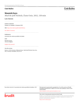 Mannish Boys / Mud De Jeff Nichols, États-Unis, 2012, 130 Min]