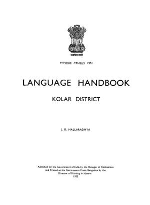 Language Handbook, Kolar