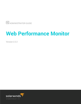 Solarwinds Web Performance Monitor Administrator Guide
