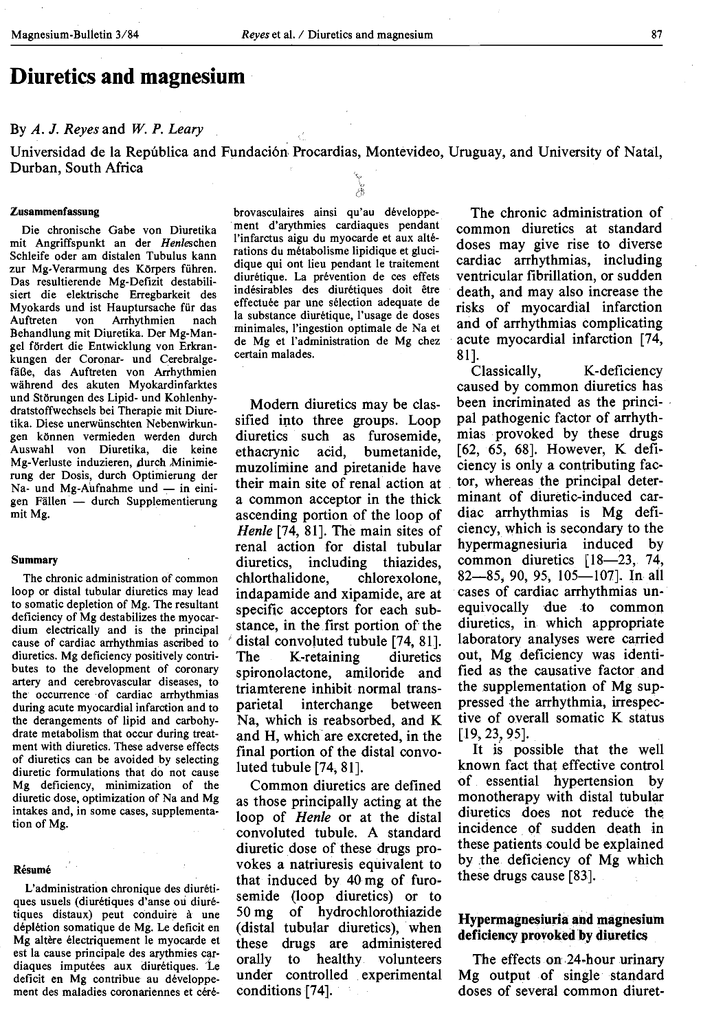 Diuretics and Magnesium 87