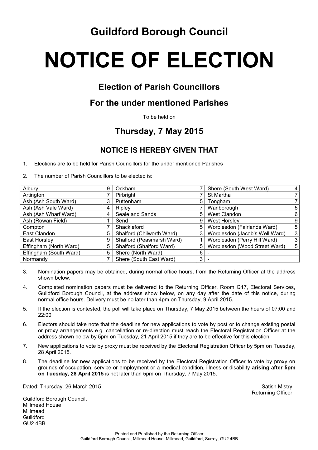 Parish Elections