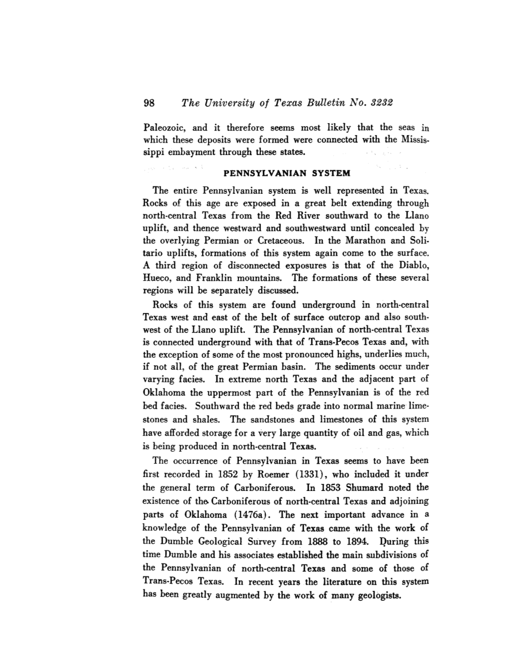 Paleozoic, and It Therefore Seems Most Likely That the Seas in Which These Deposits Were Formed Were Connected with the Missis• Sippi Embayment Through These States