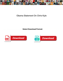 Obama Statement on Chris Kyle