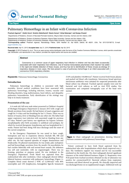 Pulmonary Hemorrhage in an Infant with Coronavirus Infection