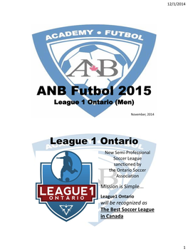 ANB Futbol 2015 League 1 Ontario (Men)