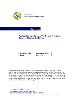 Radiodetermination, Air Traffic and Maritime Services Licence Guidelines