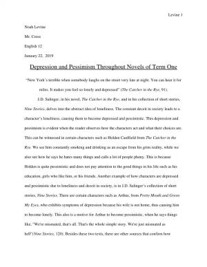 Depression and Pessimism Throughout Novels of Term One