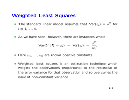 Weighted Least Squares