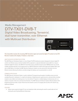 Dtv-Tx01-Dvb-T Data Sheet