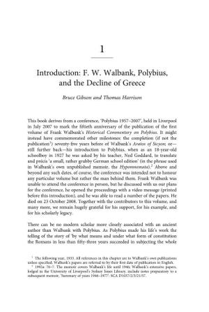 FW Walbank, Polybius, and the Decline of Greece