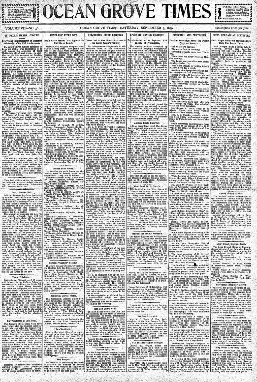 EMBER 9, 1899. Subscription $1.00 Per Year