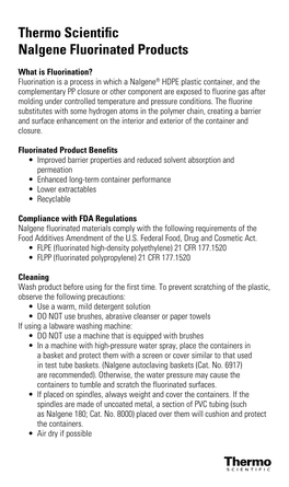 Thermo Scientific Nalgene Fluorinated Products