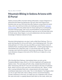 Mountain Biking in Sedona Arizona with El Portal