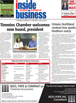 Timmins Chamber Welcomes New Board, President