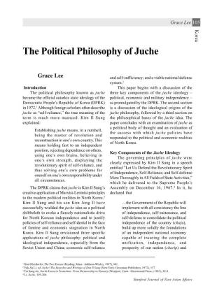The Political Philosophy of Juche