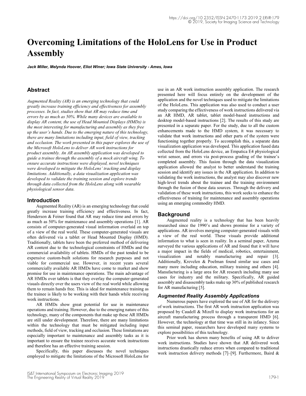 Overcoming Limitations of the Hololens for Use in Product Assembly