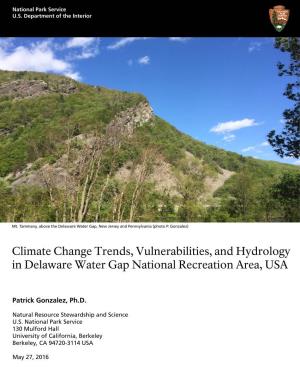 Climate Change, Delaware Water Gap National Recreation Area Patrick Gonzalez