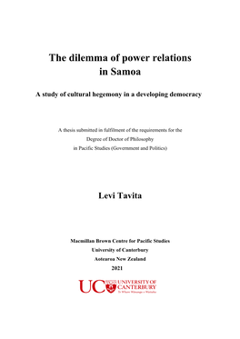 The Dilemma of Power Relations in Samoa
