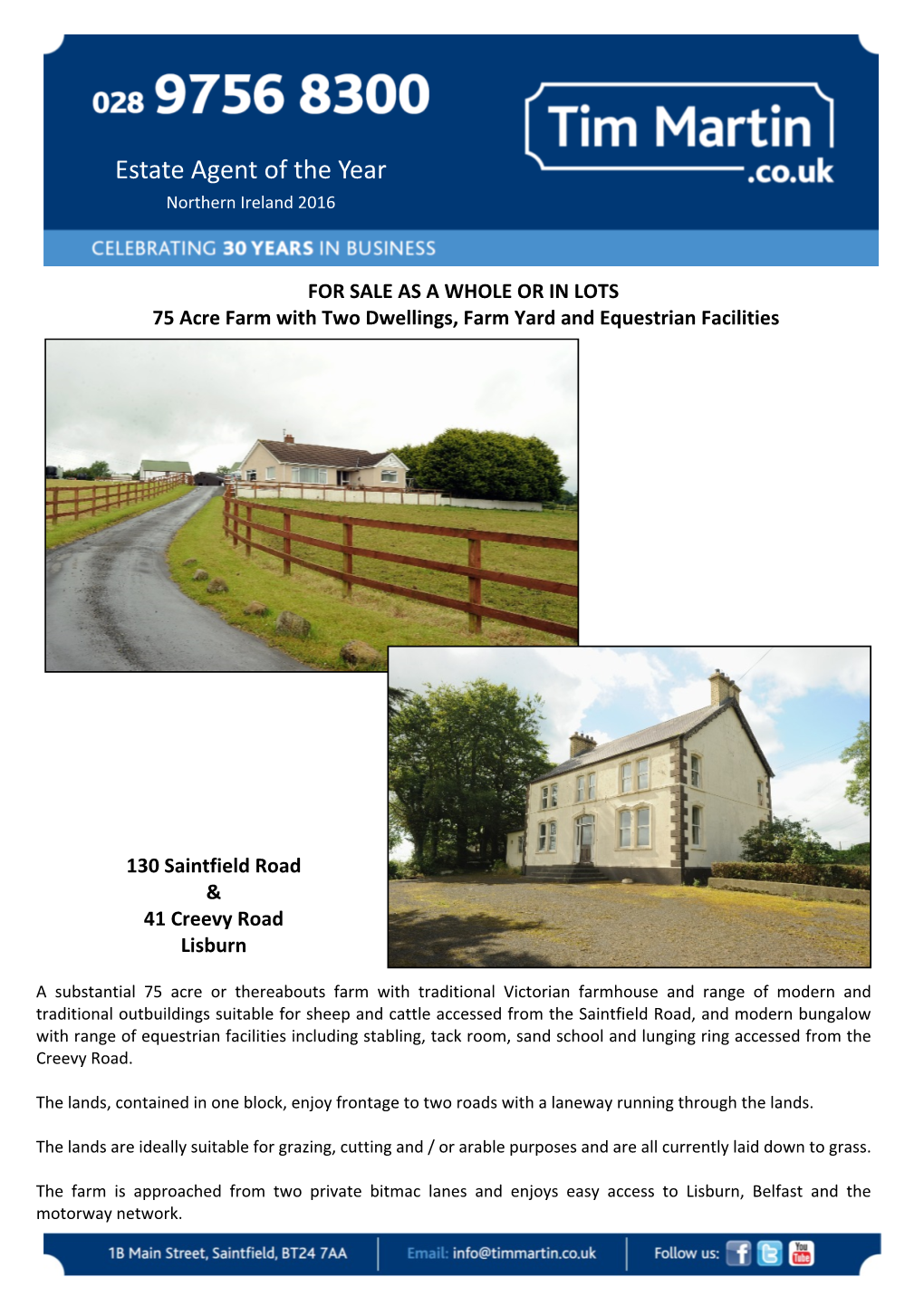 41 Creevy Road and 130 Saintfield Road