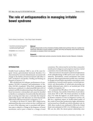 The Role of Antispasmodics in Managing Irritable Bowel Syndrome