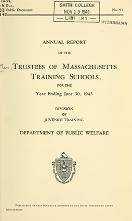Annual Report of the Trustees of Massachusetts Training Schools