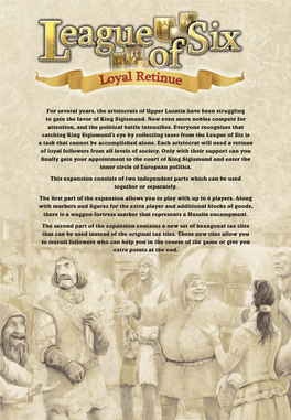 Loyal Retinue the New Set of 36 Hexagonal Tax Tiles Allows Your Aristocrat to Gather a Retinue of Loyal Followers