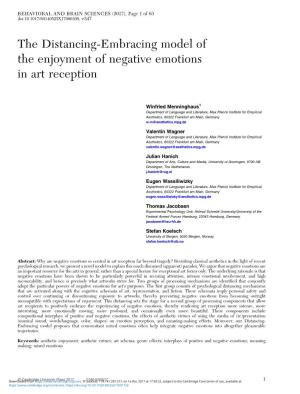 The Distancing-Embracing Model of the Enjoyment of Negative Emotions in Art Reception