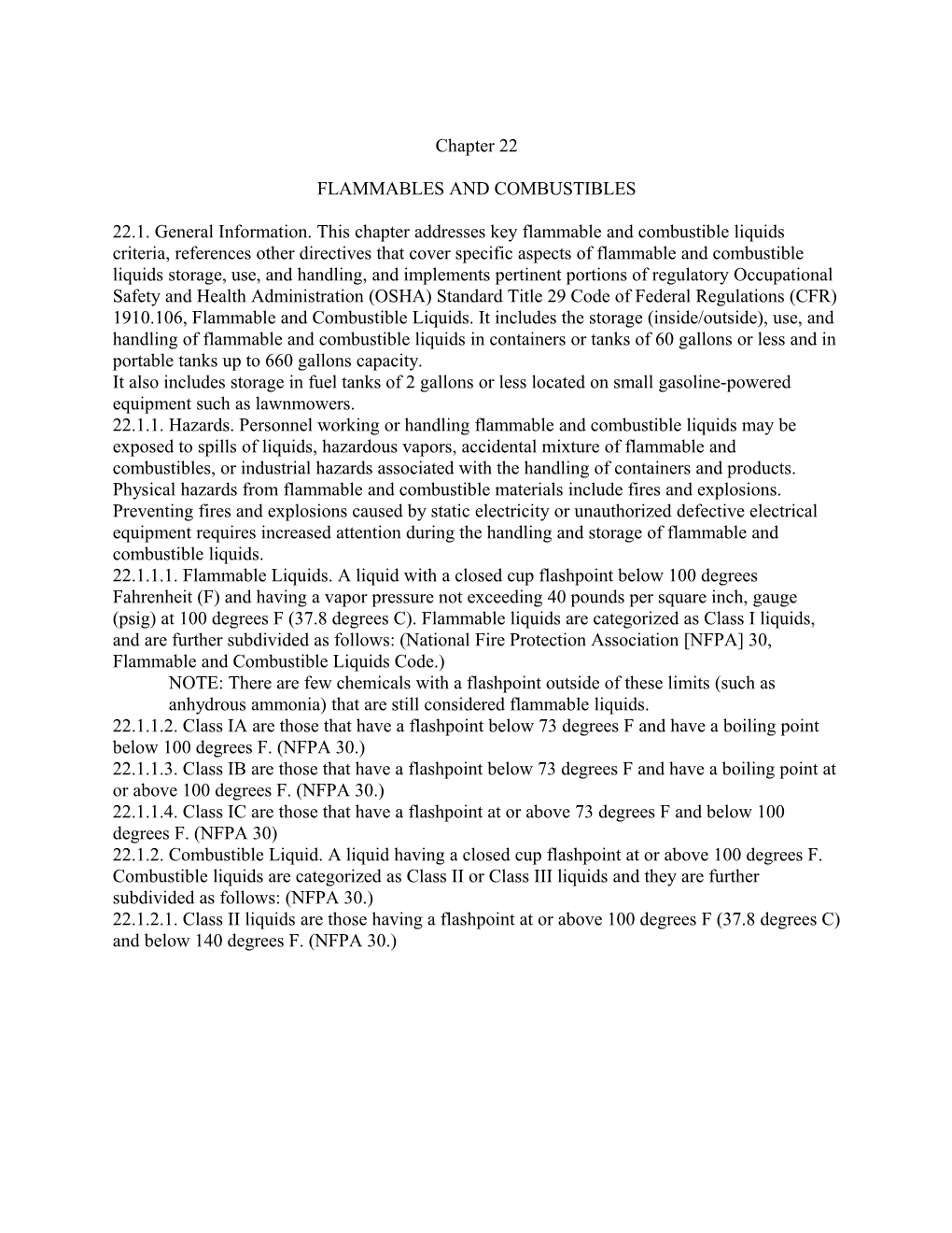 Flammables and Combustibles