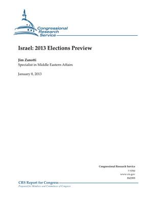 Israel: 2013 Elections Preview
