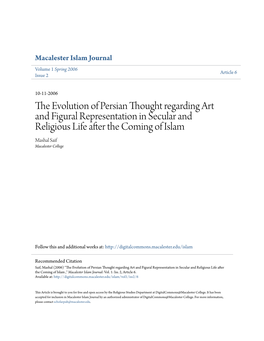 The Evolution of Persian Thought Regarding Art and Figural Repres