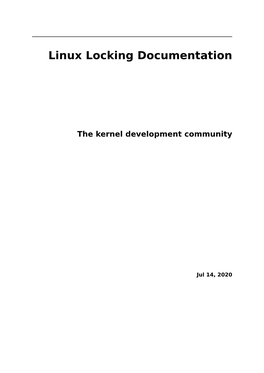 Linux Locking Documentation