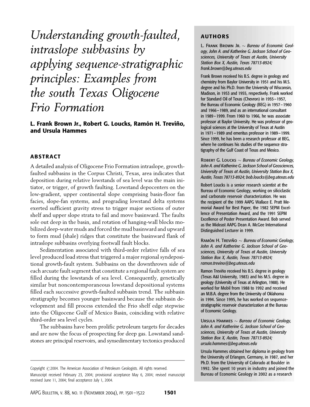 Understanding Growth-Faulted, Intraslope Subbasins by Applying