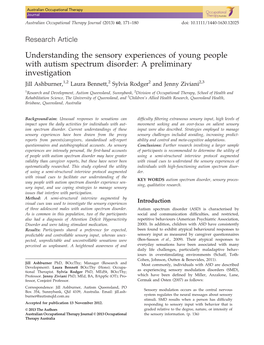 Understanding the Sensory Experiences of Young People With