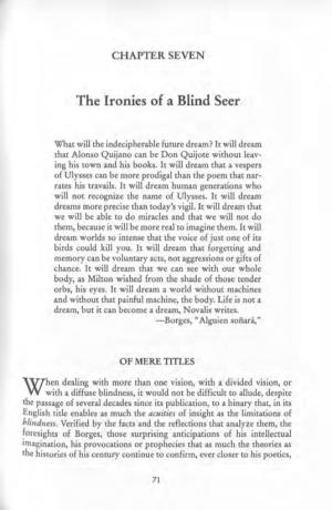 The Ironies of a Blind Seer