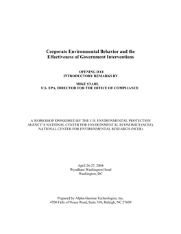 Corporate Environmental Behavior and the Effectiveness of Government Interventions