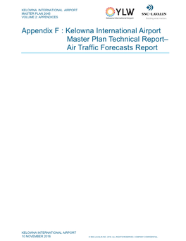 Kelowna International Airport Master Plan Technical Report– Air Traffic Forecasts Report