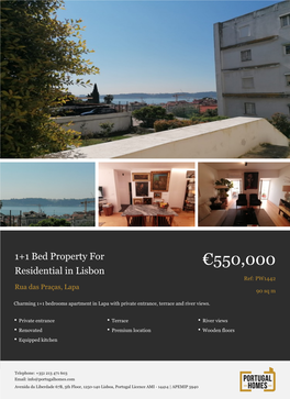 1+1 Bed Apartment for Sale in Lisbon, Portugal