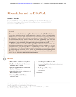 Riboswitches and the RNA World
