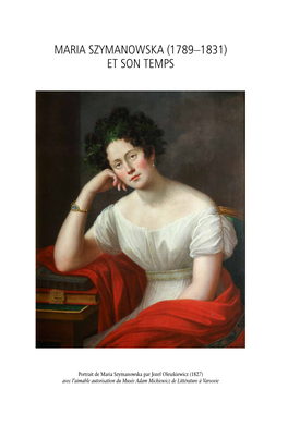 Maria Szymanowska (1789–1831) Et Son Temps