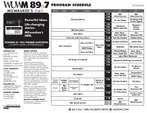 Program Schedule 09/04/2020